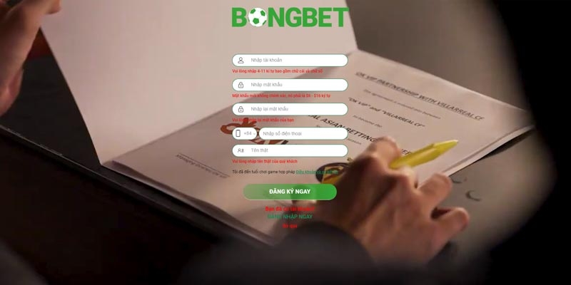 Đăng ký trở thành thành viên Bongbet rất dễ dàng